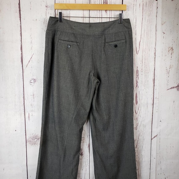 Apt. 9 Dress Pants Womens Size 10 Flat Front Striped Rayon Gray - Picture 6 of 9
